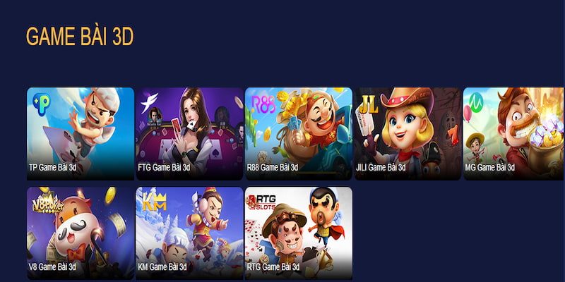 Sảnh Game Bài có nhiều nhà phát hành